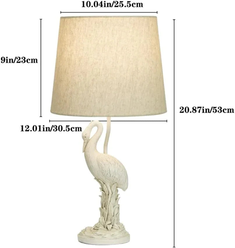 Audara-American Vintage Bedroom Bedside Study Desk Light Designer Model Fabric Bird Shape Resin Desk Lamp Living Room Office Backdrop Table Lamp Hotel Front Desk Coffee Shop B&B Lighting Fixture