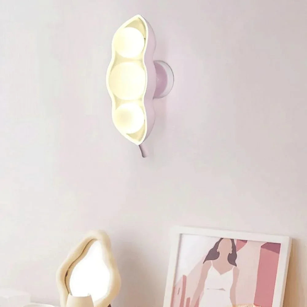 Audara-Scandinavian Creative Pea Wall Lamp Bedroom Children's Room Bedside Wall Lights French Cream Style Background Wall Sconces Aisle Corridor Study Room Art Mounted Lighting Fixture