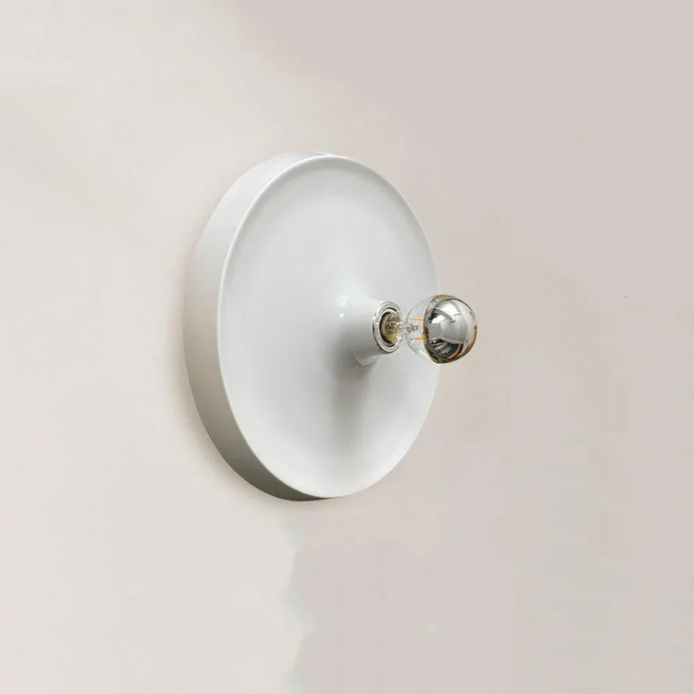 Audara-Antique Postmodern Living Room LED Wall Lamp Scandinavian Background Wall Bedside Wall Lights Aisle Corridor UFO Sconces Bedroom Creative Spherical Mounted Lighting Fixture White