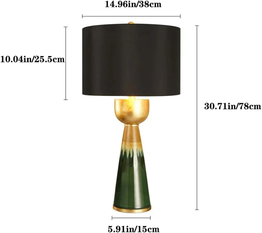 Audara-Luxury Simple Bedroom Bedside Living Room Desk Light American Style Model House Backdrop Decoration Desk Lamp High-end Fabric Ceramic Table Lamp Villa Club Showcase Lighting Fixture