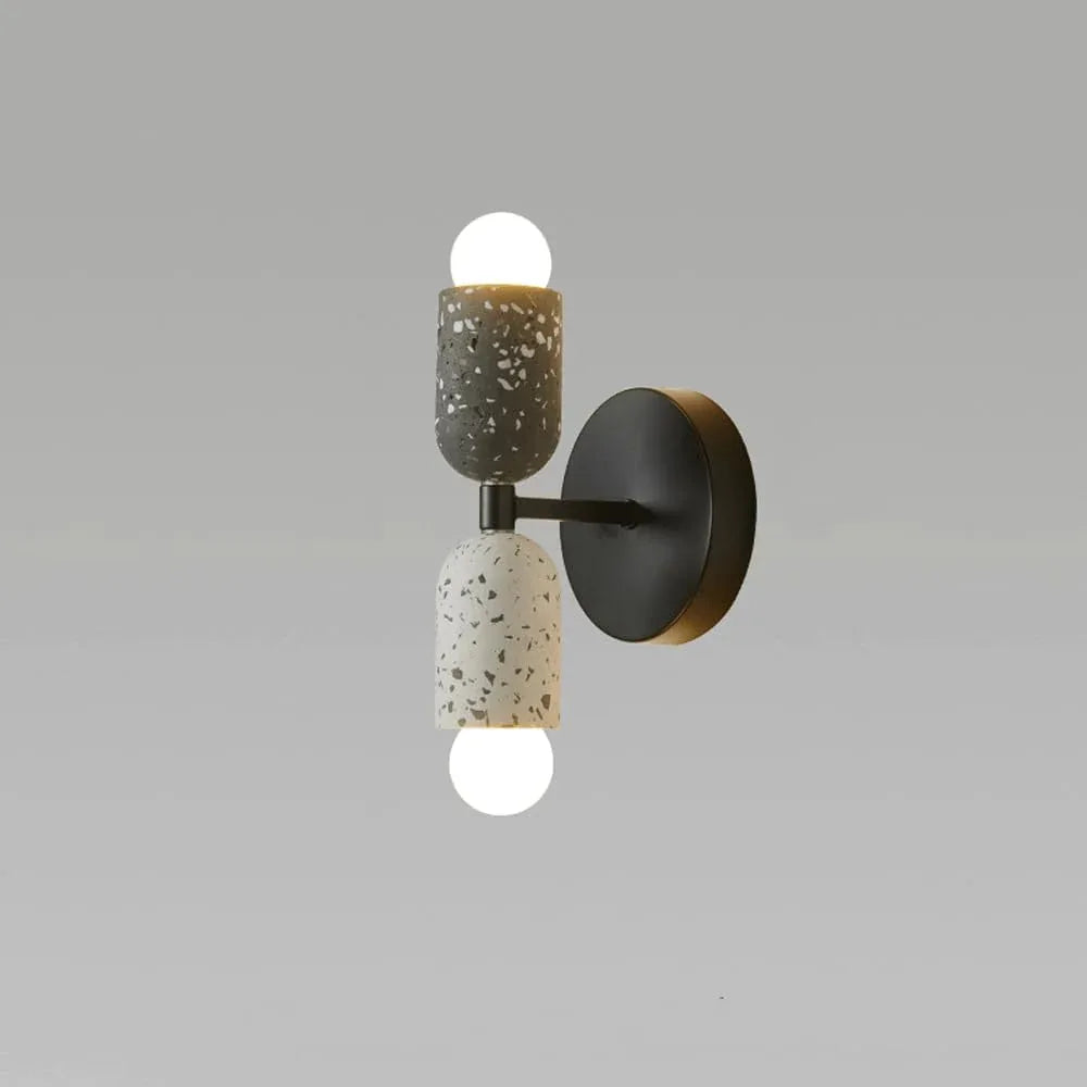 Audara-Japanese Style Wabi-sabi Style Bedroom Wall Lamp Ideas Designer Bedside Wall Lights Vintage Double Head Cement Sconces Living Room Aisle Coffee Shop Mounted Lighting Fixture