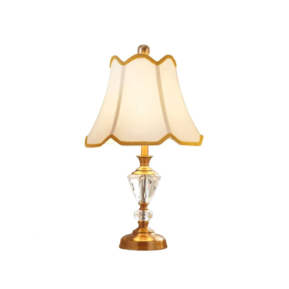 Audara-Luxury European Style Bedroom Bedside Desk Light Simple Creative Crystal Fabric Desk Lamp Living Room Study Room Office Table Lamp Restaurant Club Hotel Front Desk Lighting Fixture A