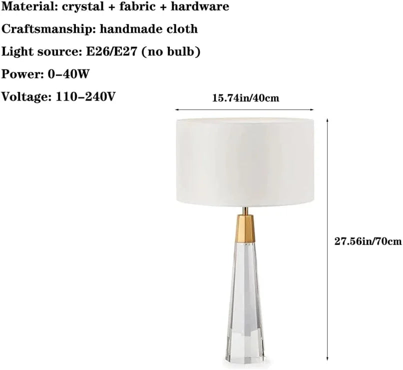 Audara-Postmodern Luxury Living Room Hotel Front Desk Light Simple White Fabric Crystal Desk Lamp Personalised Sample Room Sofa Corner Table Lamp Mall Club Decoration Lighting Fixture