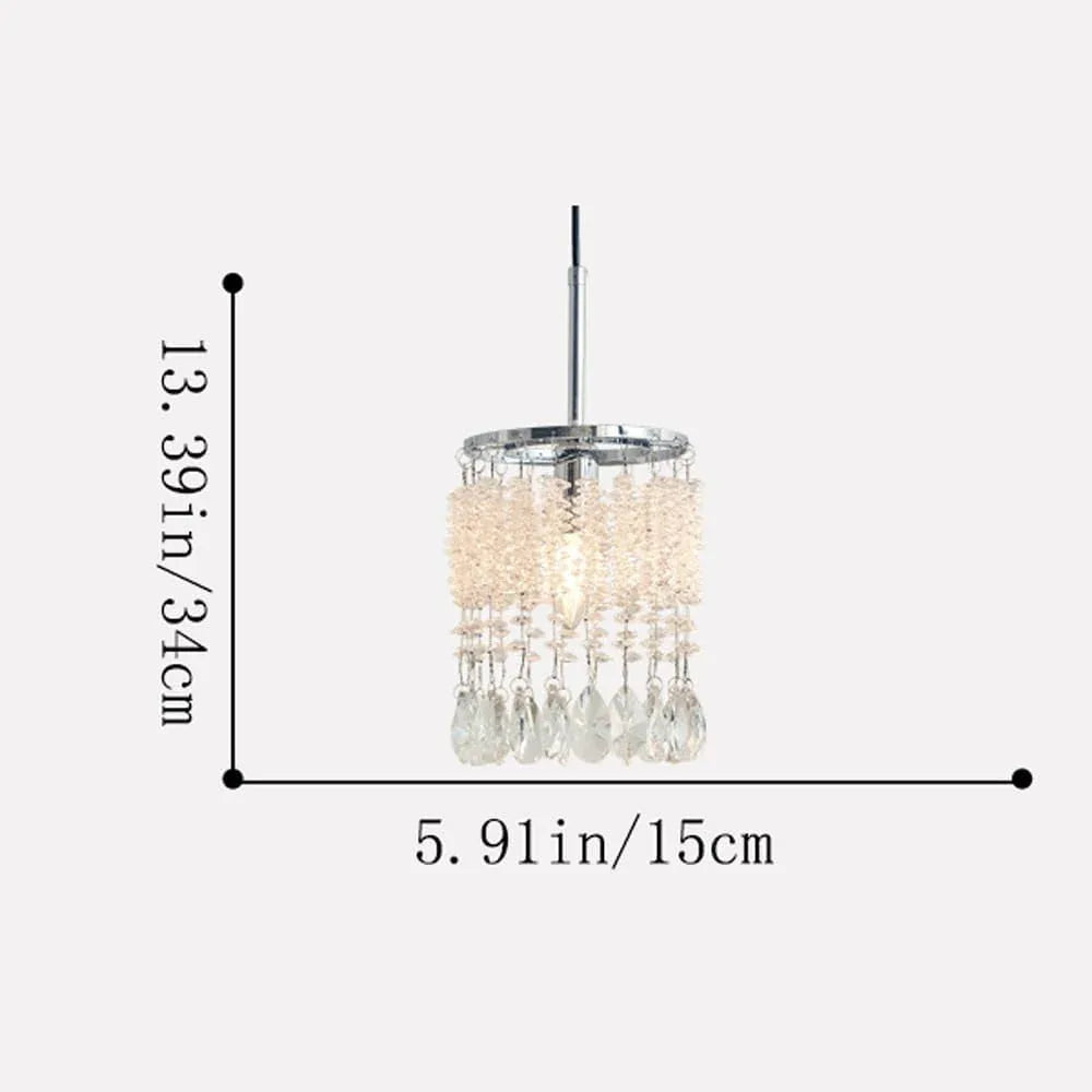 Audara-6-inch Crystal Pendant Light Suitable for Various Spaces Including Bedside, Bedroom, Hotel, Entryway, and Kitchen Island. Easily Blends Into Minimalist, Bohemian, and European Styles.
