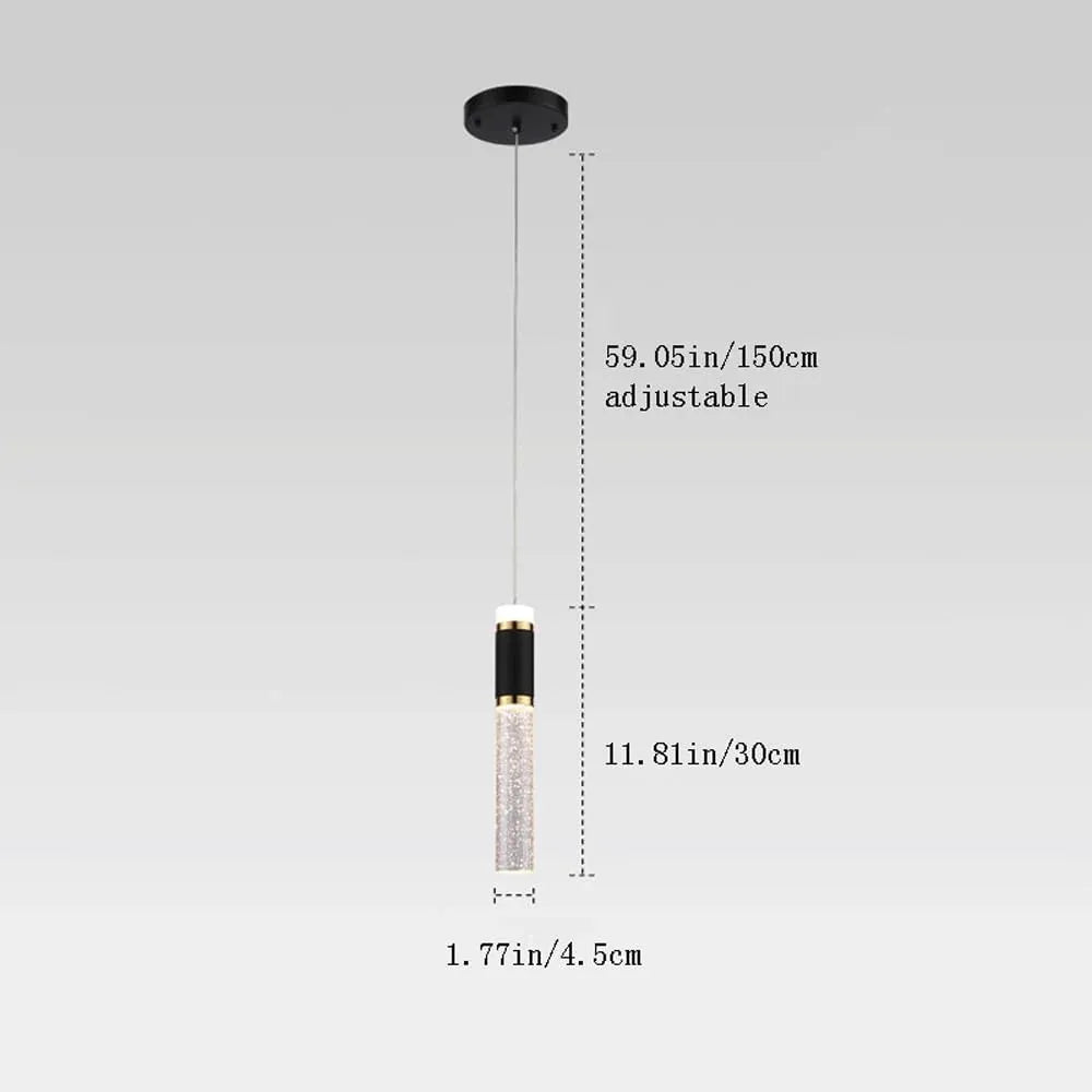 Audara-Crystal Pendant Light, 1.7in Diameter, Decorative Chandelier, Modern and Luxurious Style, Suitable for Various Locations Such As Hotels, Restaurants, Kitchen Islands, and Bedrooms.