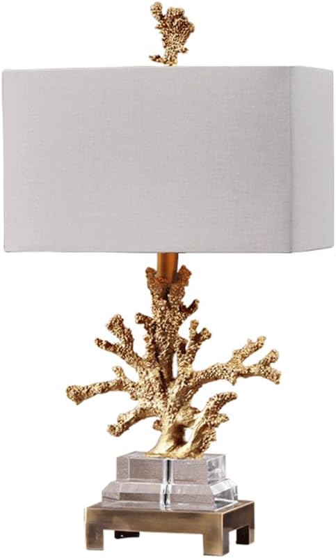 Audara-American Luxury Coral Shaped Resin Crystal Desk Light Creative Hotel Study Room Desk Lamp Tea House Restaurant Coffee Shop Table Lamp Villa Club Decoration Lighting Fixture