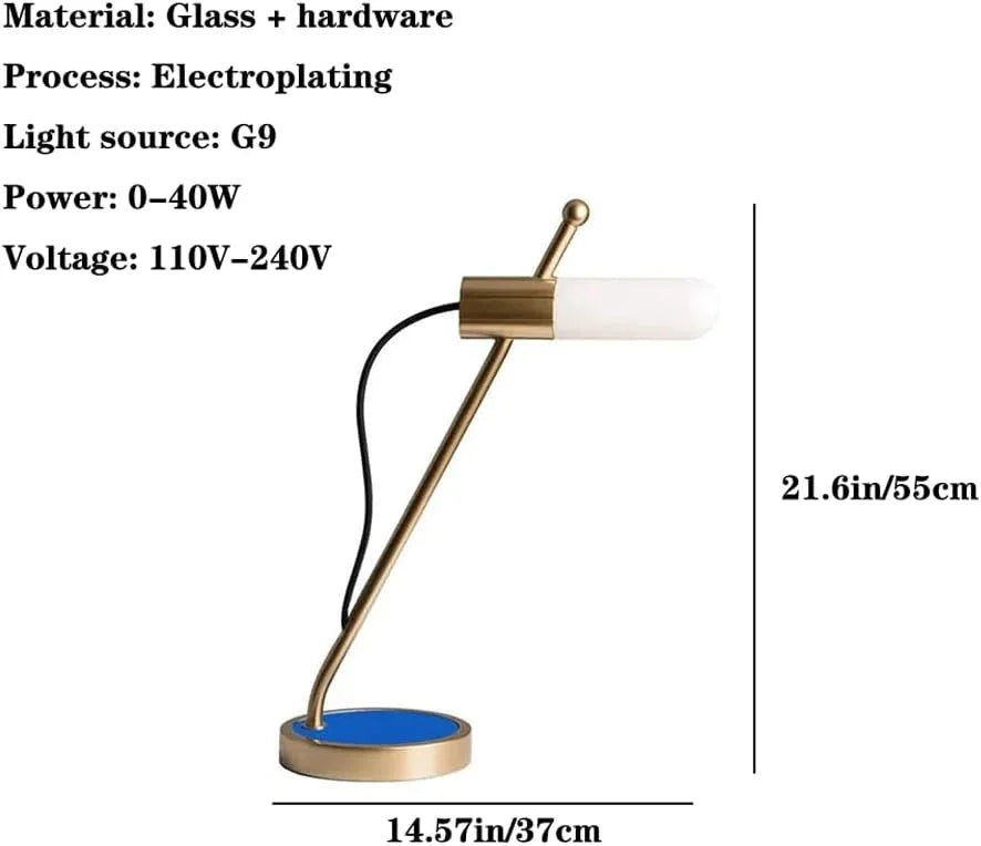 Audara-Modern Simple Office Designer Desk Light Personality Creative White Glass Desk Lamp Warehouse Living Room Bedroom Study Table Lamp Home Hotel Cafe Model Room Decoration Lighting Fixture