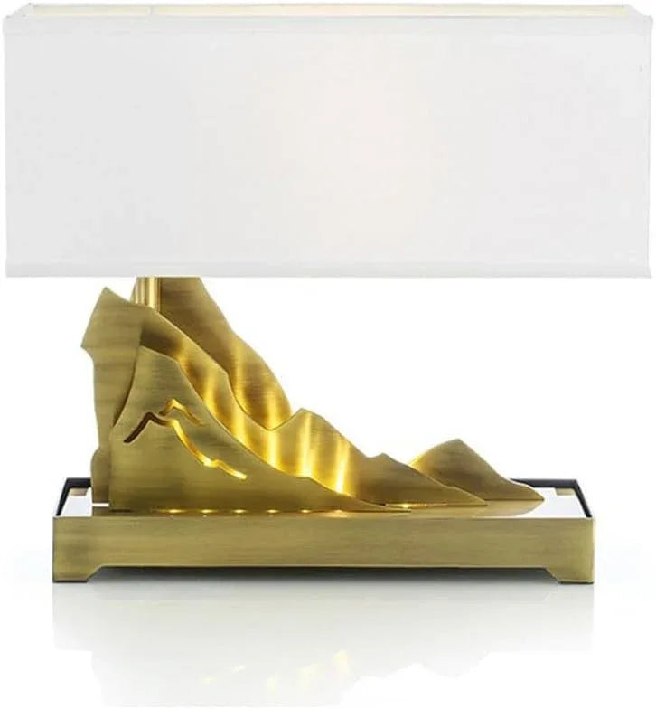 Audara-New Chinese Zen Hotel Front Desk Office Desk Light Creative Mountain Shape Metal Desk Lamp Bedroom Model Room Study Room Table Lamp Villa Club Restaurant B&B Lighting Fixture