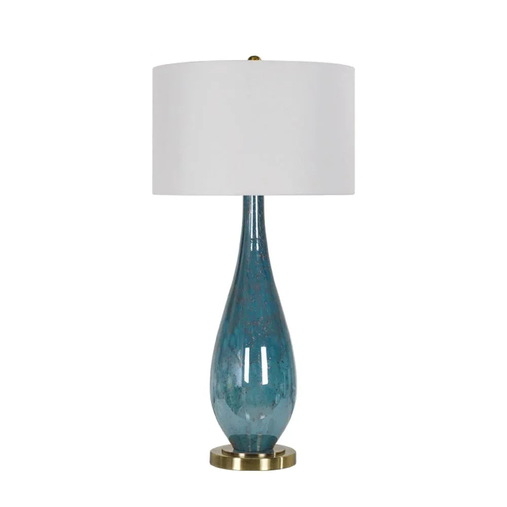 Audara-European Modern Bedroom Bedside Desk Light Simple Fashion Fabric Blue Glass Desk Lamp Model House Showcase Office Table Lamp Farmhouse Villa Club Restaurant Lighting Fixture Green
