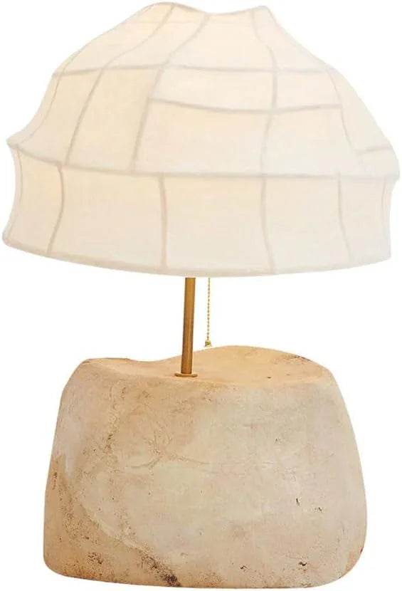 Audara-Wabi-sabi Style Retro Bedroom Bedside Desk Light Fashion Artificial Silk Resin Desk Lamp Living Room Sofa Side Office Decorative Table Lamp Sample Room Backdrop Cafe Lighting Fixture