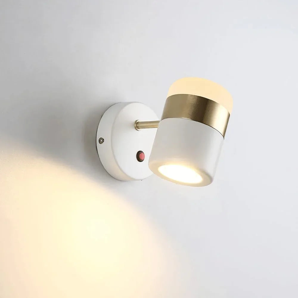Audara-Designer Living Room Study Wall Lamp Bedroom Bedside Reading Wall Lights Rotatable Simple LED Sconces Scandinavian Creative Art Mounted Lighting Fixture White