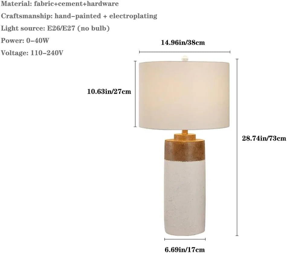 Audara-Minimalist Style Guest Room Study Desk Light Advanced Sense Cement Fabric Desk Lamp Bedroom Bedside Living Room Next To Sofa Lighting Fixture Farmhouse Hotel Front Desk Club Decoration Table Lamp