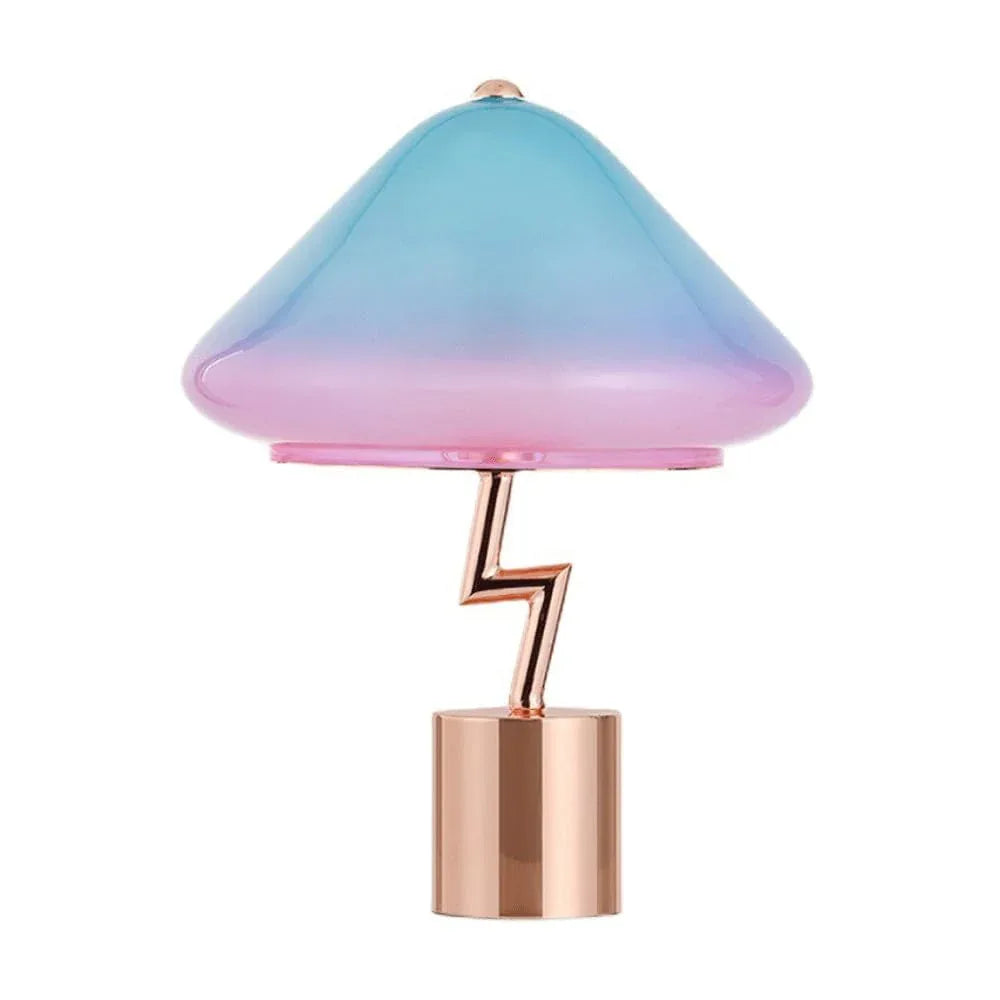 Audara-Creative Warm Mushroom Glass Desk Light French Romantic Bedroom Boys Girls Room Desk Lamp Apartment Study Room Dormitory Table Lamp Office Restaurant Bar Decoration Lighting Fixture Colorful