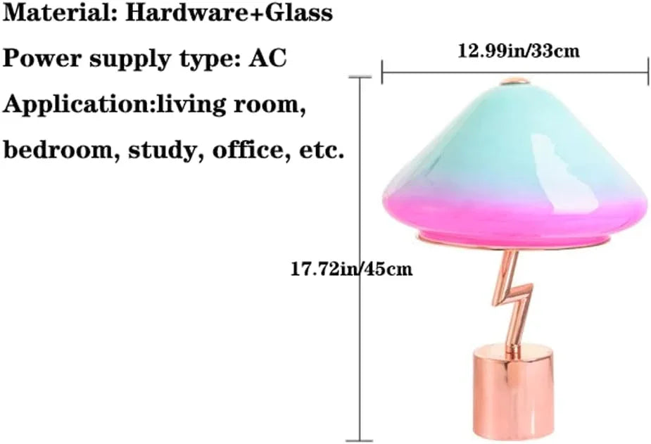 Audara-Creative Warm Mushroom Glass Desk Light French Romantic Bedroom Boys Girls Room Desk Lamp Apartment Study Room Dormitory Table Lamp Office Restaurant Bar Decoration Lighting Fixture