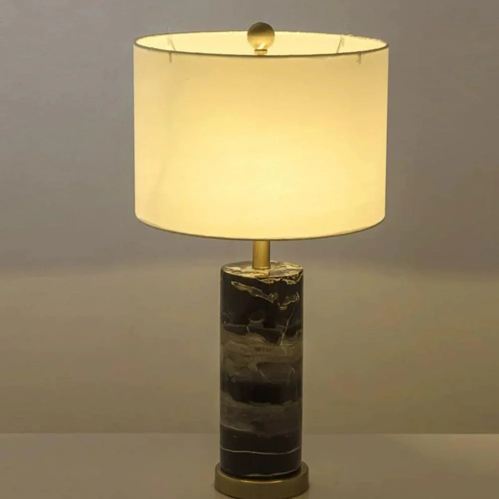 Audara-Scandinavian Luxury Living Room Bedroom Bedside Desk Light Simple High-end Fabric Marble Desk Lamp Study Office Hotel Front Desk Table Lamp Coffee Shop Restaurant Club Decoration Lighting Fixture