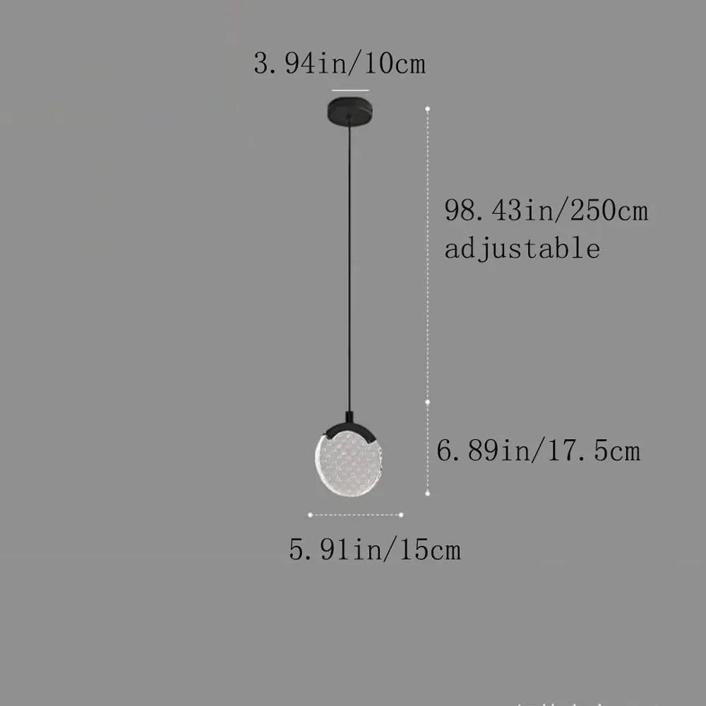Audara-6-inch Diameter Minimalist Crystal Pendant Light, Bohemian Style, Suitable For Decorative Pendant Lights In Bedrooms, Bedside Tables, Hallways, Balconies, Living Rooms, Hotel Entryways, And Caf