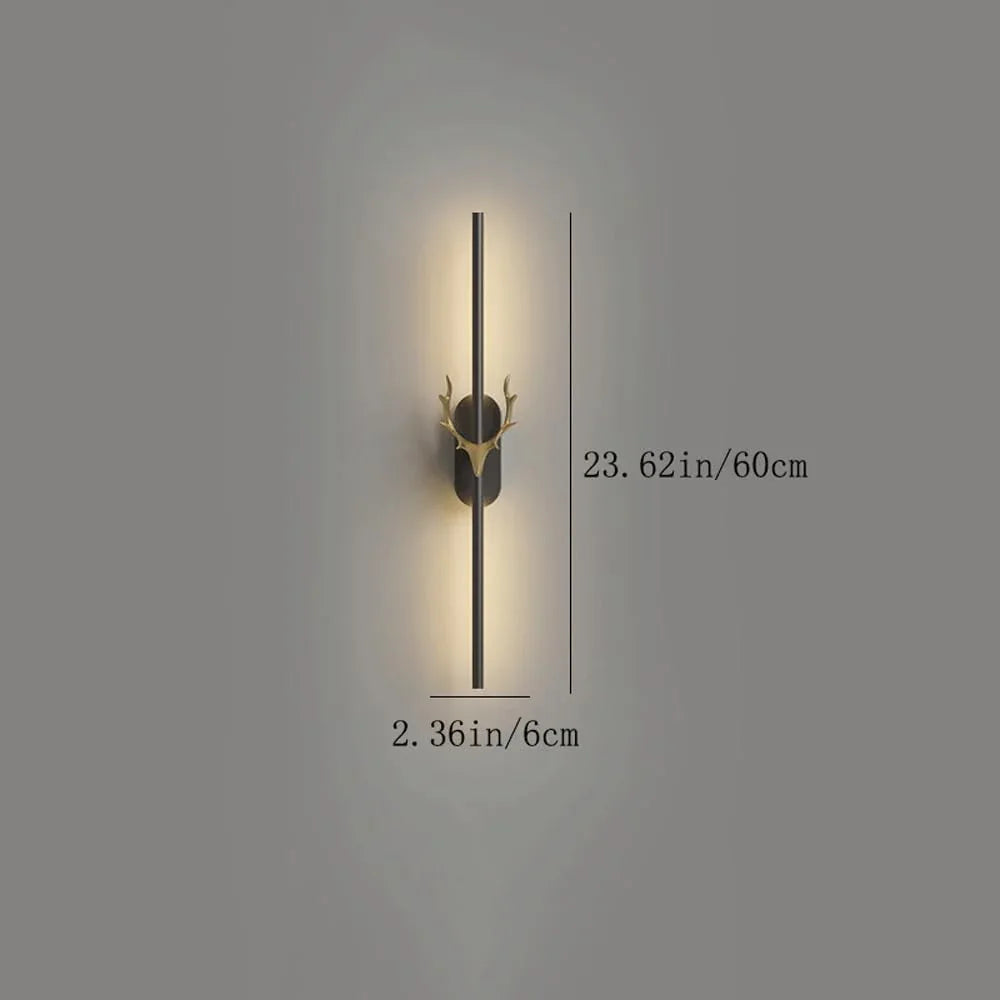 Audara-Simple Modern Long Wall Lamp Creative Antlers Bed Head Wall Lights Living Room Background Wall LED Sconces Living Room Entrance Hall Aisle Mounted Lighting Fixture