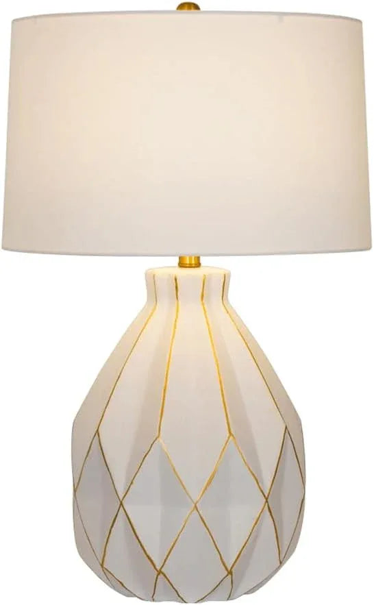 Audara-Light Luxury and Simple Bedroom Study Next to Sofa Desk Light European High-end White Cloth Ceramic Desk Lamp Farmhouse Villa Club Cafe Lighting Fixture Living Room Model Room Table Lamp