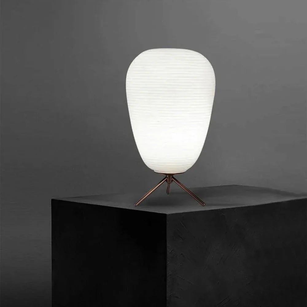 Audara-Scandinavian Simple White Glass Desk Light Creative Art Showroom Model House Desk Lamp Backdrop Living Room Bedroom Table Lamp Office Villa Mall Decoration Lighting Fixture