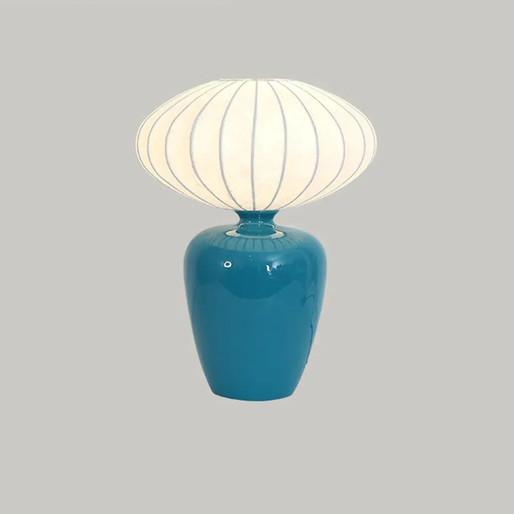 Audara-French Romantic Boys And Girls Room Bedroom Bedside Desk Light Cute And Cozy Silk Fabric Ceramic Desk Lamp Living Room Sofa Side Wall Cabinet Table Lamp Office Hotel Decoration Lighting Fixture