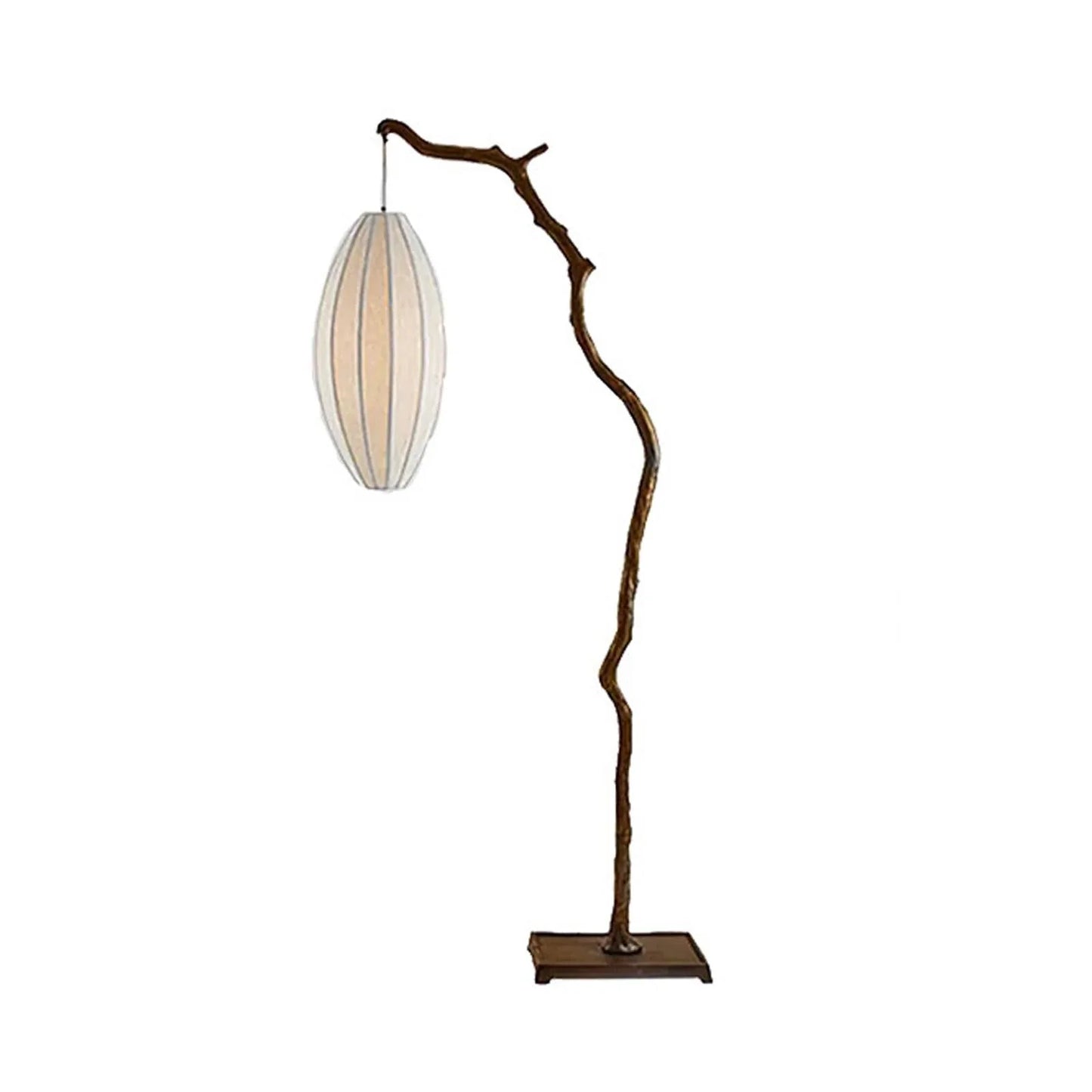Audara-New Chinese Dendritic Tree Branch Shape Resin Fabric Floor Lamp Zen E26 3 Color Dimmer H68.9in Living Room Standing Lamp Bedroom Study Room Torchiere Villa Lighting Fixture Walnut
