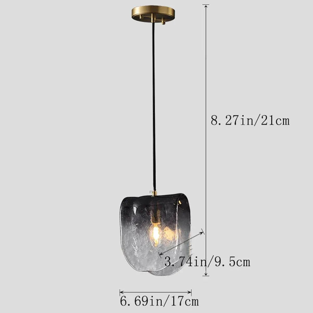 Audara-7-inch Crystal Pendant Light, Bohemian Style, Smoky Gray Gradient Light Fixture, Suitable for Various Spaces Such As Bedrooms, Hotels, Studies, Living Rooms, Kitchen Islands, and Entryways