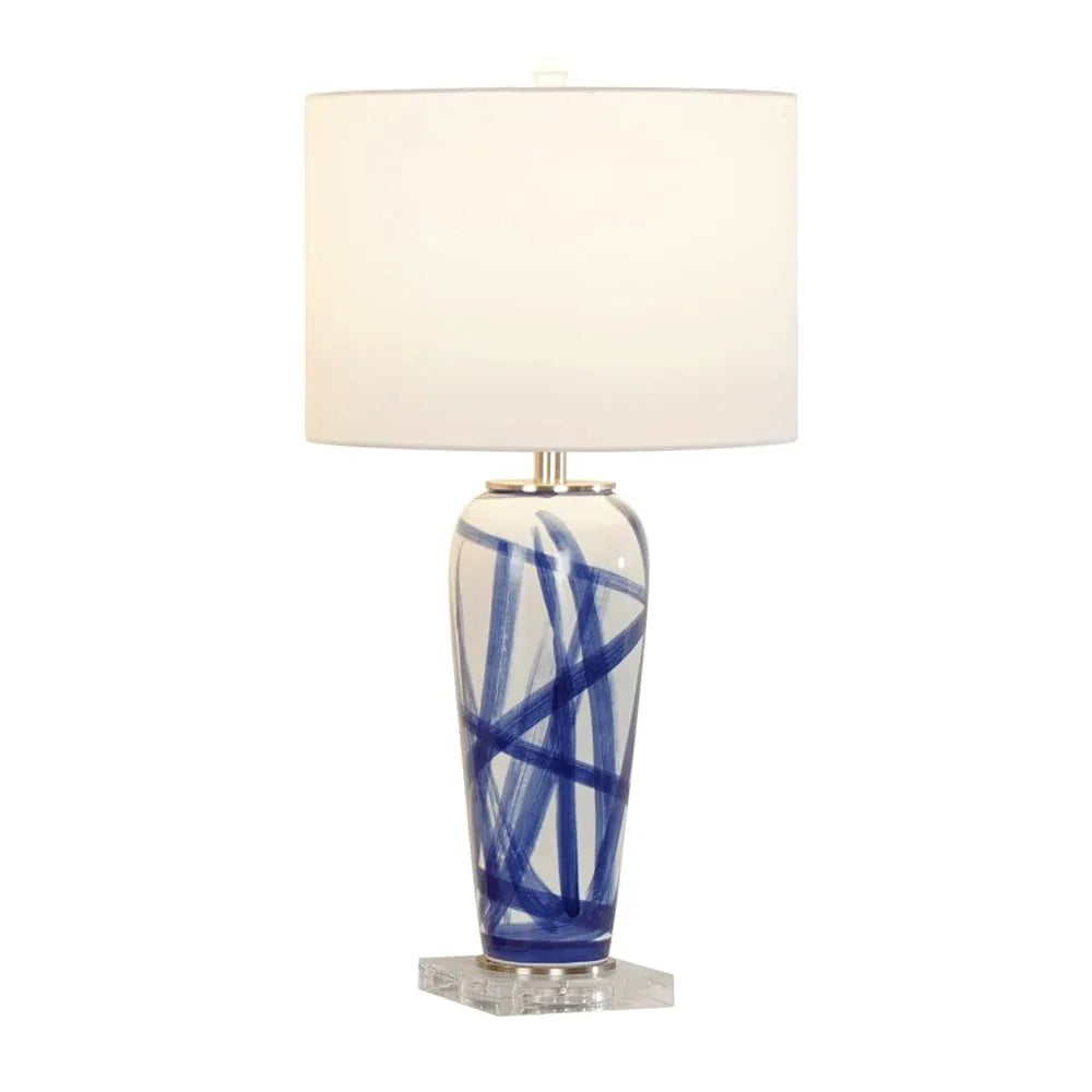 Audara-High-end Simple Hotel Front Desk Coffee Shop B&B Desk Light Fashion Bedroom Living Room Study Desk Lamp Modern Fabric Ceramic Table Lamp Restaurant Villa Club Lighting Fixture Blue