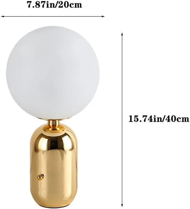 Audara-Scandinavian Simple Study Office Living Room Desk Light Creative Light Luxury Metal Milk White Orb Glass Desk Lamp Dormitory Apartment Bedroom Bedside Table Lamp Cafe Restaurant Lighting Fixture