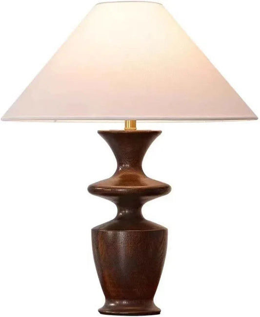 Audara-Chinese Retro Hotel Café Decoration Desk Light Warm Romantic Fabric Wood Desk Lamp Farmhouse Homestay Shopping Mall Lounge Area Lighting Fixture Display Window Living Room Bedroom Table Lamp