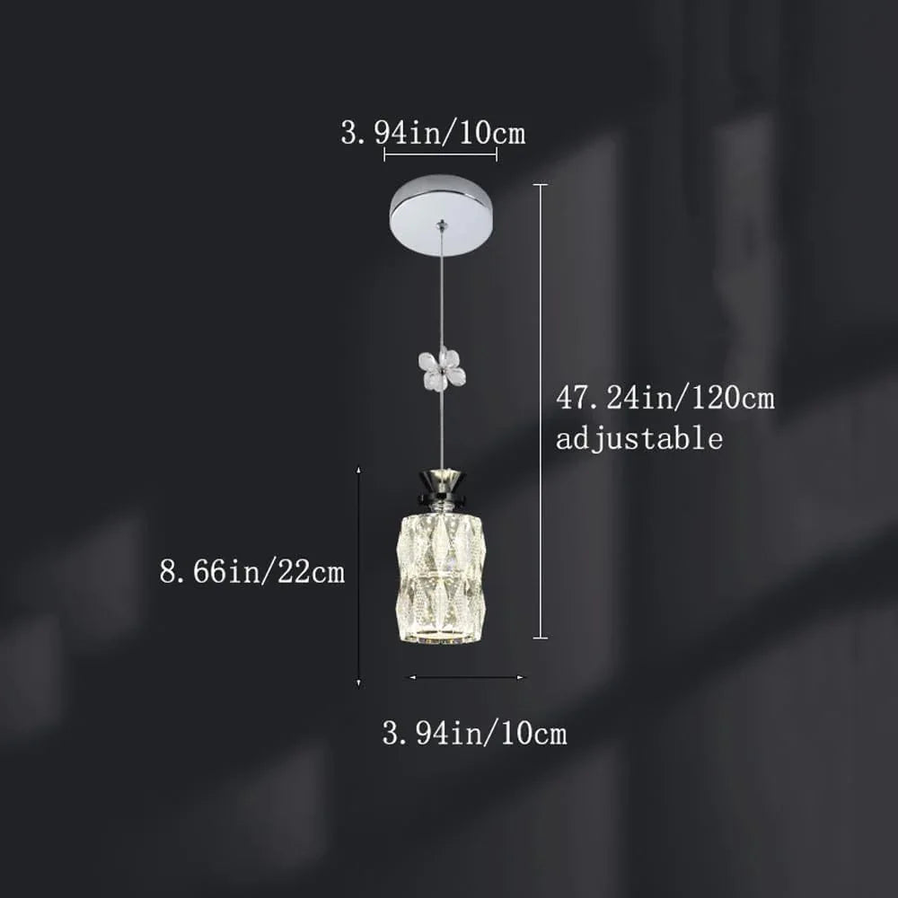 Audara-Crystal Pendant Light, 4-inch, Creative Decorative Lamp. Suitable for Modern, Minimalist, Bohemian, and European Styles. Ideal for Bedrooms, Hotel Rooms, Kitchens, Islands, Entryways, Etc.