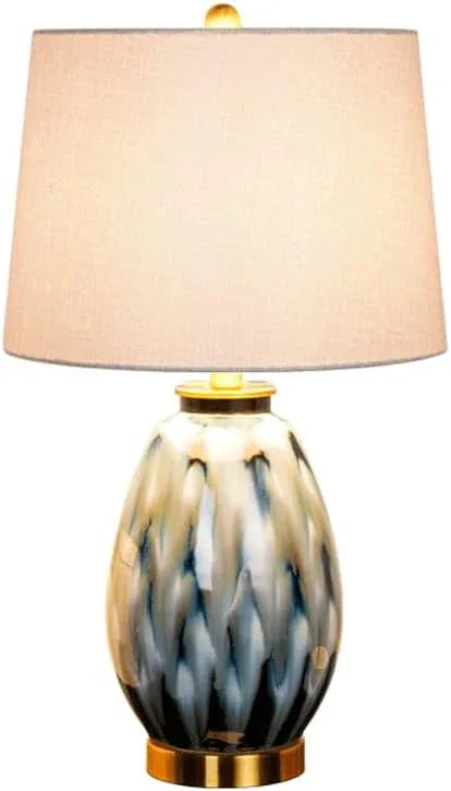 Audara-Modern American Living Room Study Desk Light High-end Luxury Ceramic Fabric Desk Lamp Bedroom Office Tea House Table Lamp Mall Hotel Decoration Restaurant Villa Lighting Fixture
