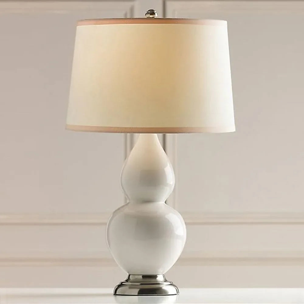Audara-American Creative Living Room Bedroom Bedside Desk Light Light Luxury Warm Warm Cloth Gourd Glass Desk Lamp Fields Rustic Country Farmhouse B&B Table Lamp Hotel Restaurant Villa Lighting Fixture