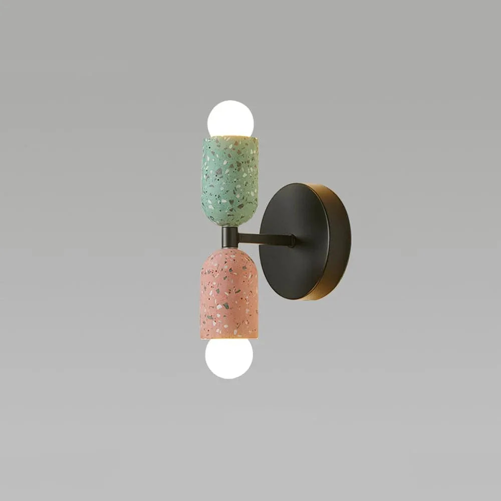 Audara-Japanese Style Wabi-sabi Style Bedroom Wall Lamp Ideas Designer Bedside Wall Lights Vintage Double Head Cement Sconces Living Room Aisle Coffee Shop Mounted Lighting Fixture M