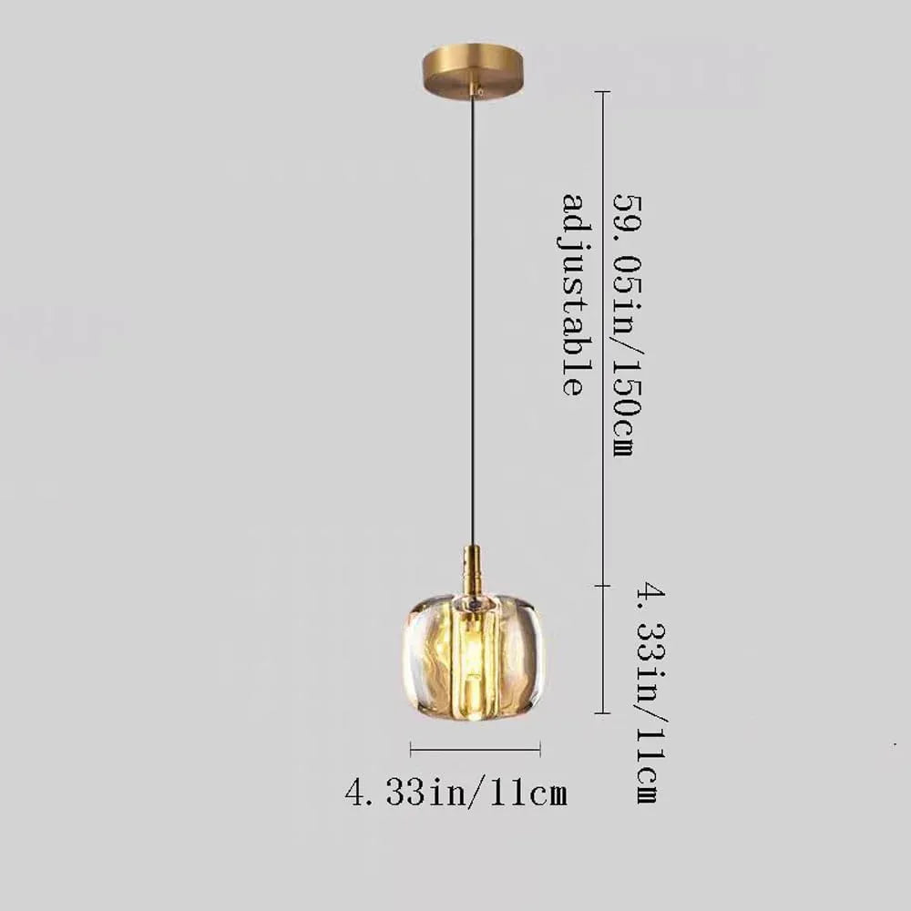 Audara-Crystal Pendant Light, 4.3 Inches, Small Decorative Pendant Light, Modern And Light Luxury Style, Suitable For Lighting In Various Places Such As Bedrooms, Hotels, Restaurants, Kitchen Islands,