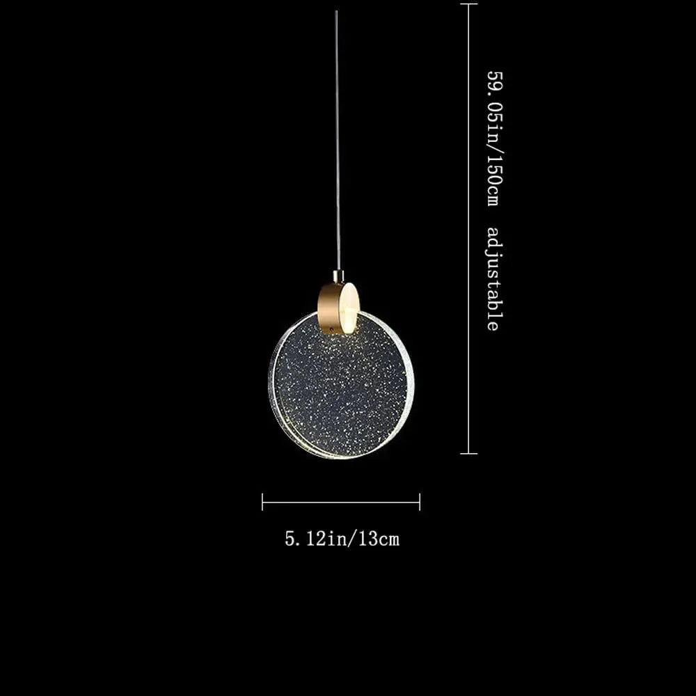 Audara-Crystal Pendant Light, 5-inch, Decorative Bedroom Chandelier with A Modern, Understated Luxury Style. Suitable for Various Spaces Including Hotels, Kitchen Islands, Entryways, and Cafes.