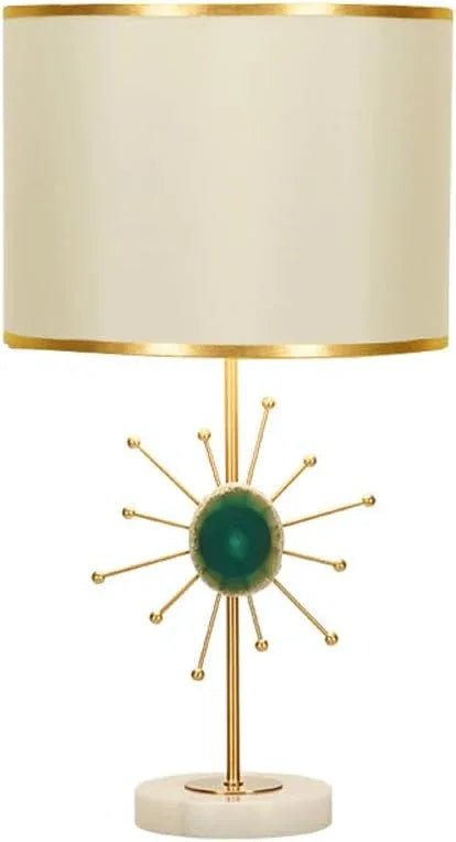 Audara-American Light Luxury Sample Room Bedroom Bedside Desk Light Simple Hotel Cafe B&B Desk Lamp Creative Onyx Marble Brass Table Lamp Villa Club Decoration Lighting Fixture