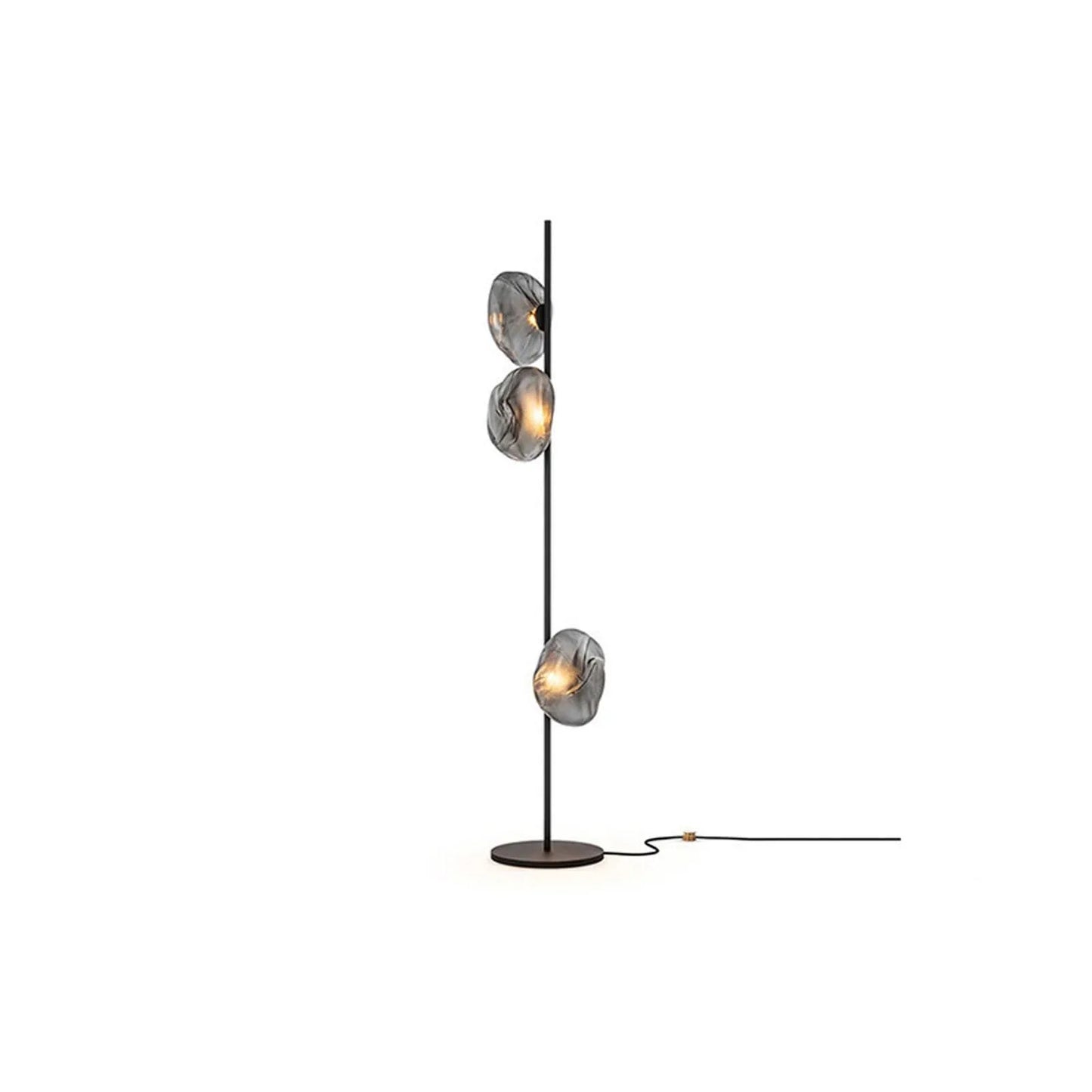 Audara-Italian Light Luxury Corridor Living Room Floor Lamp 3/6 Light Source Simple Bedroom Bedside Standing Lamp Office Backdrop Torchiere Showroom Villa Decoration Lighting Fixture Black+Smoke Gray 3 Light Sources