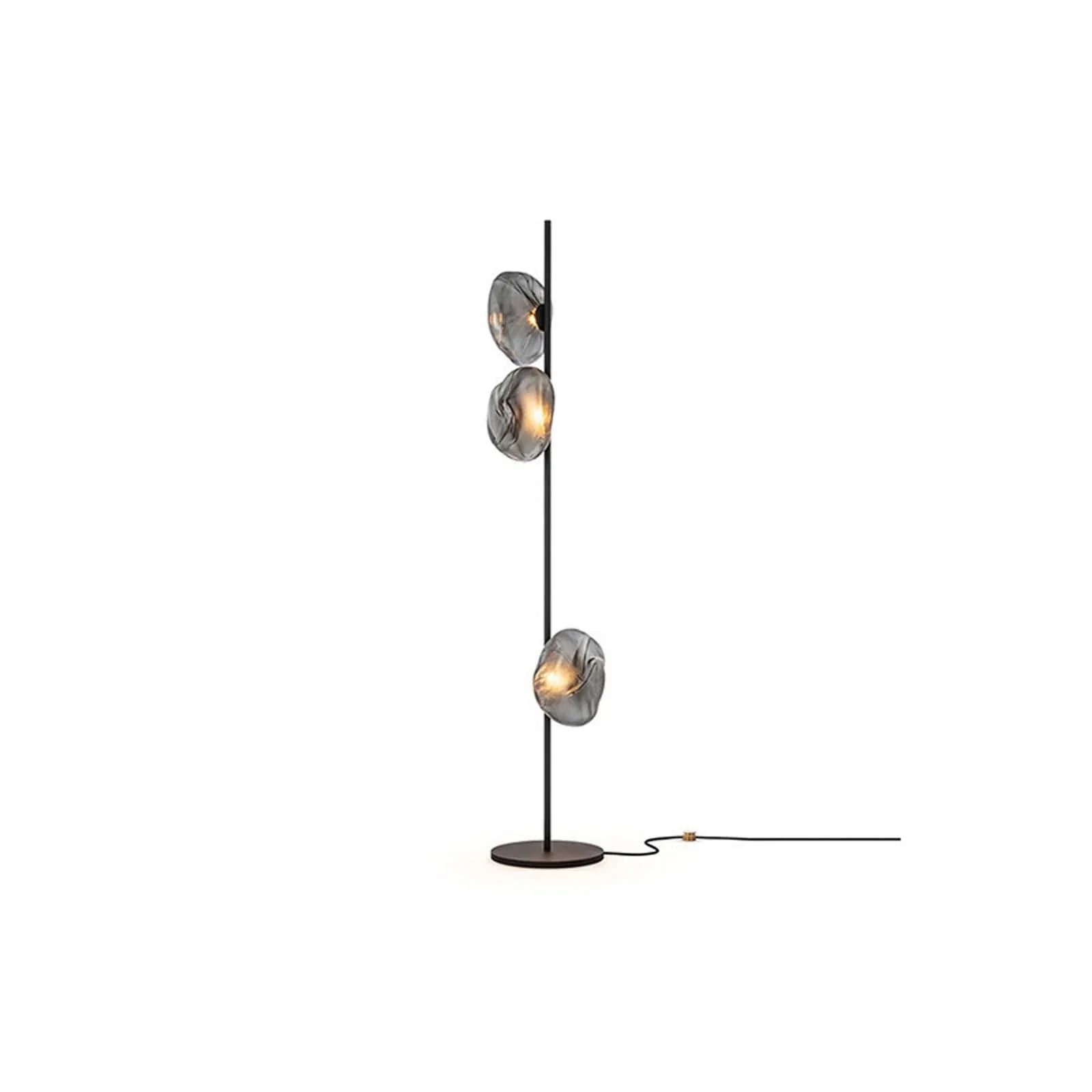 Audara-Italian Light Luxury Corridor Living Room Floor Lamp 3/6 Light Source Simple Bedroom Bedside Standing Lamp Office Backdrop Torchiere Showroom Villa Decoration Lighting Fixture Black+Smoke Gray 3 Light Sources
