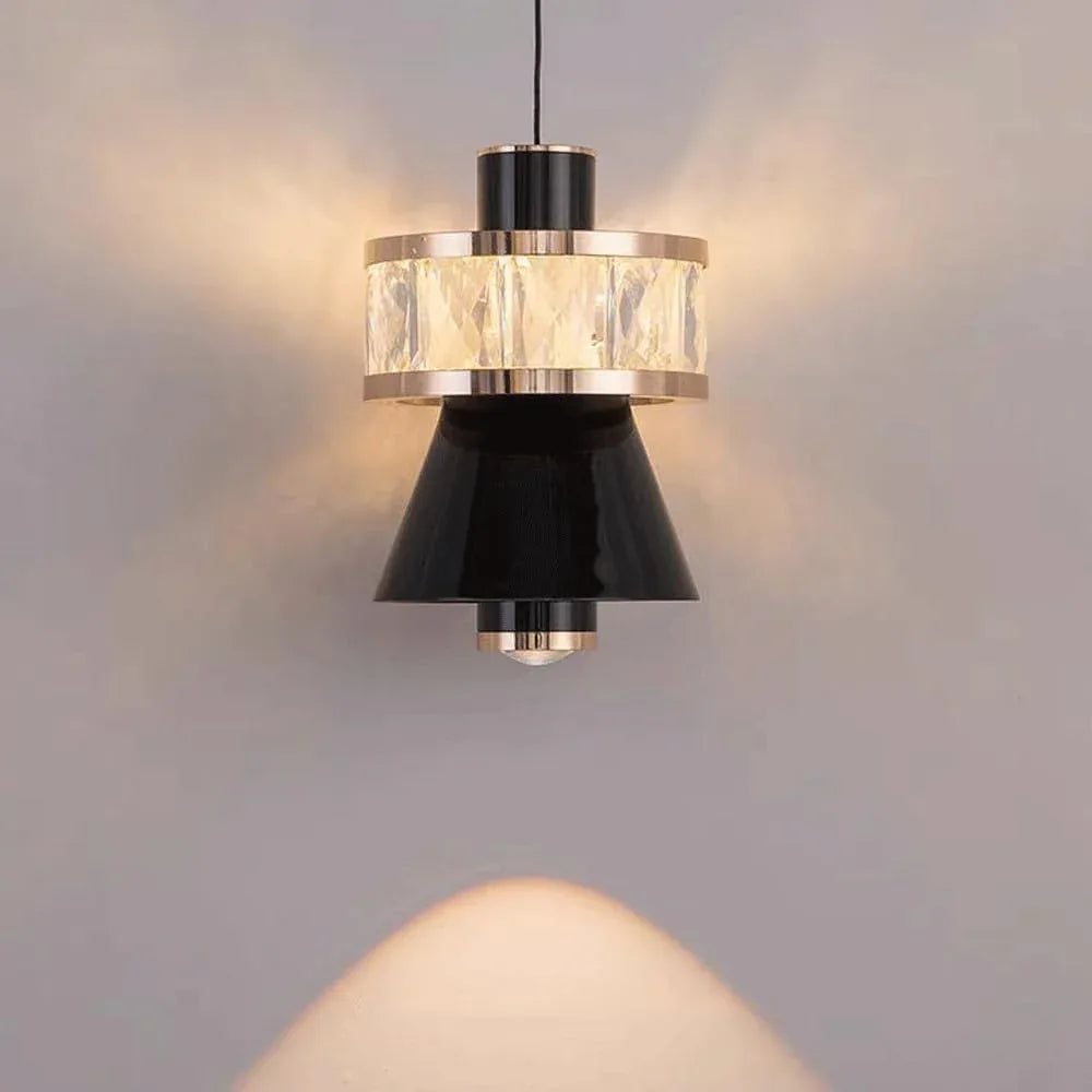 Audara-Creative Crystal Chandelier, 6-inch Ceiling Hanging Decorative Light Fixture, Modern Minimalist Style, Bohemian Style, Suitable for Bedrooms, Hotels, Kitchens, Islands, Entryways, Etc.