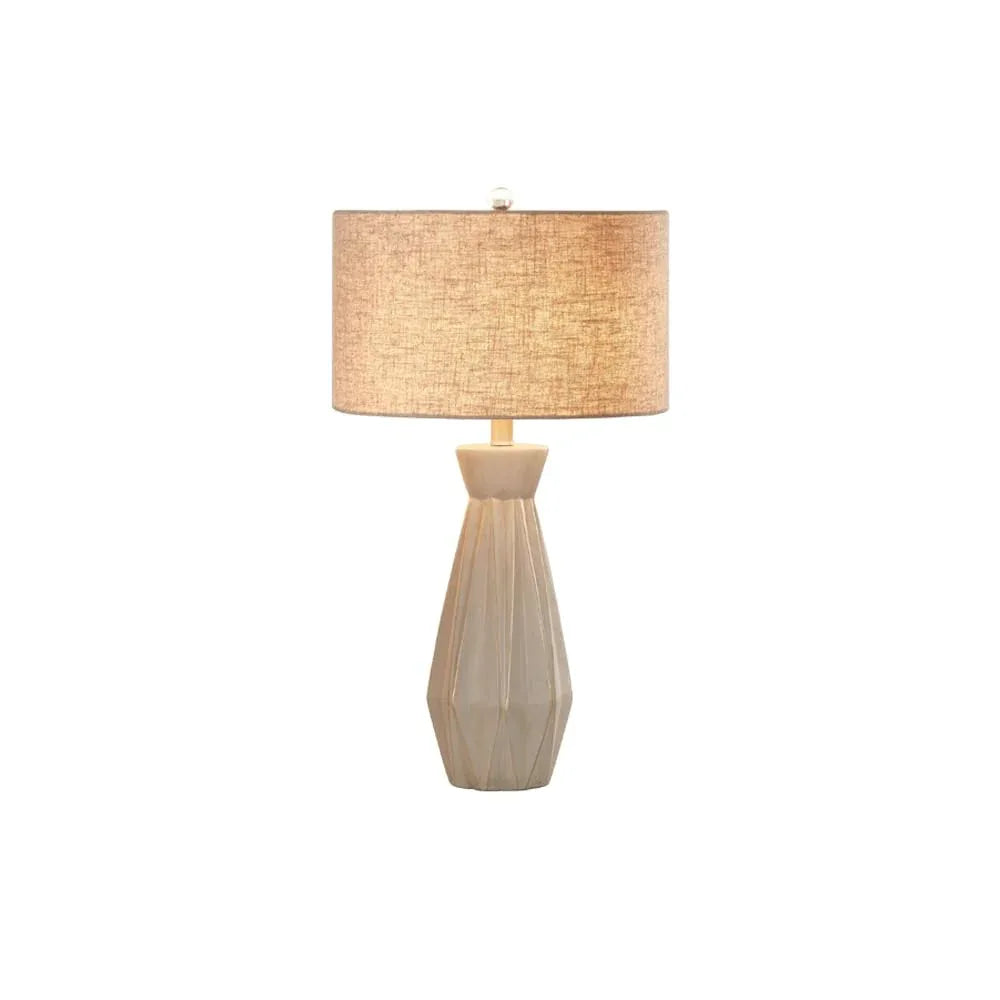 Audara-Scandinavian Luxury Fabric Cement Desk Light American Creative Sample Room Living Room Desk Lamp Apartment Hotel Room Office Table Lamp Bedroom Bedside Read Lighting Fixture Natural