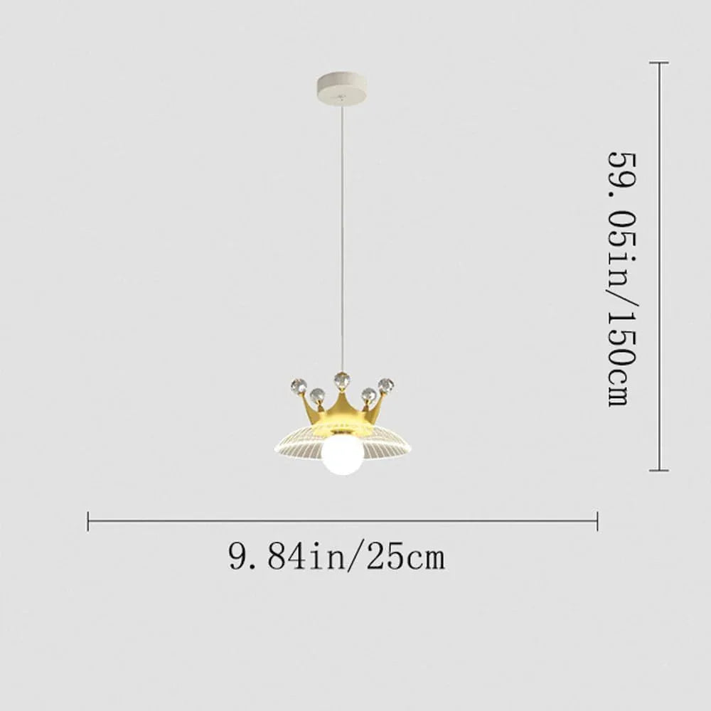 Audara-Crystal Pendant Light, 10-inch Crown Shape, Bohemian Style, Minimalist Design, Multi-Style Lighting Fixture Suitable for Living Room, Cafe, Dining Room, Kitchen Island, Entryway