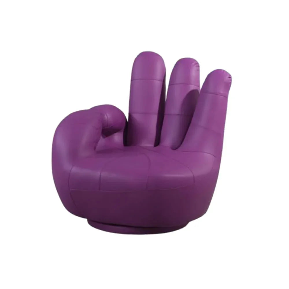 Audara-Sofa Finger ShapeSwivel Sofa Chair Simple and PracticalPU Easy to Cleanlounge Chair Multi-Color Availableaccent ChairLiving Room Bedroom Balconyreading ChairRestaurant HotelDecorative Chairs Purple