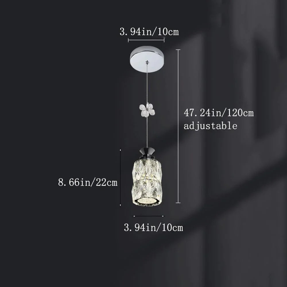 Audara-Crystal Pendant Light, 4-inch, Creative Decorative Lamp. Suitable for Modern, Minimalist, Bohemian, and European Styles. Ideal for Bedrooms, Hotel Rooms, Kitchens, Islands, Entryways, Etc.