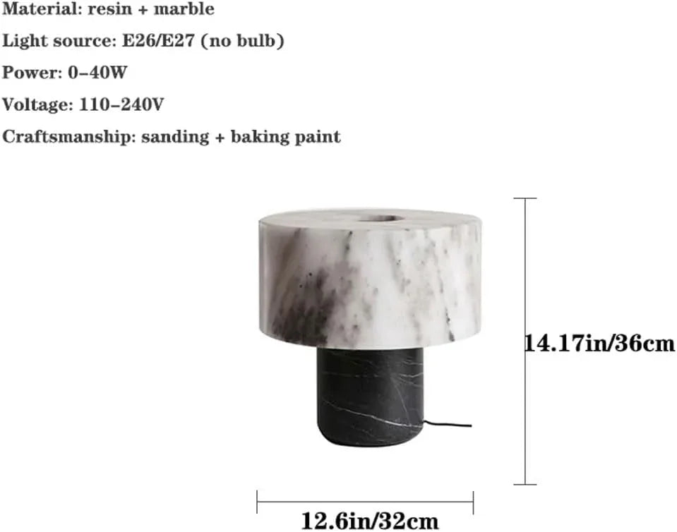 Audara-Postmodern Light Luxury Resin Marble Desk Light New Chinese Simple Living Room Study Counter Desk Lamp Bedroom Bedside Tea House Office Decoration Table Lamp Club Villa Dining Room Lighting Fixture