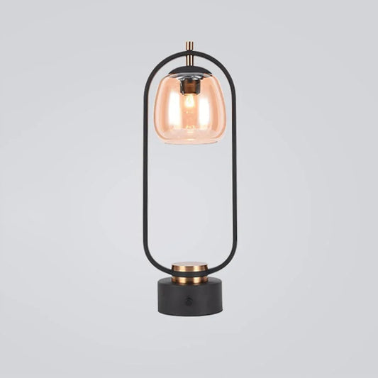 Audara-Classic Retro Bedroom Bedside Read Desk Light Creative Single Head Glass Metal Desk Lamp Living Room Study Work Table Lamp Apartment Hotel Office Model Home Lighting Fixture