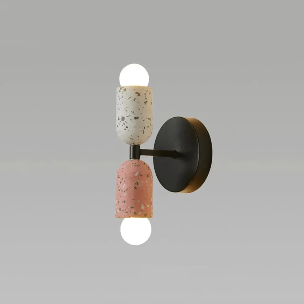 Audara-Japanese Style Wabi-sabi Style Bedroom Wall Lamp Ideas Designer Bedside Wall Lights Vintage Double Head Cement Sconces Living Room Aisle Coffee Shop Mounted Lighting Fixture XL
