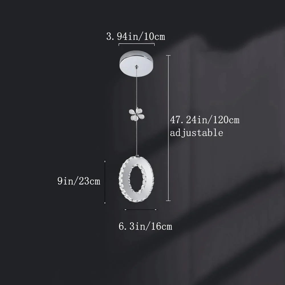 Audara-Crystal Pendant Light, 6-inch, Creative Mini Pendant Lights, Suitable for Modern, Minimalist, Bohemian, and European Styles, Ideal for Bedrooms, Hotel Kitchens, Islands, Entryways, Etc.