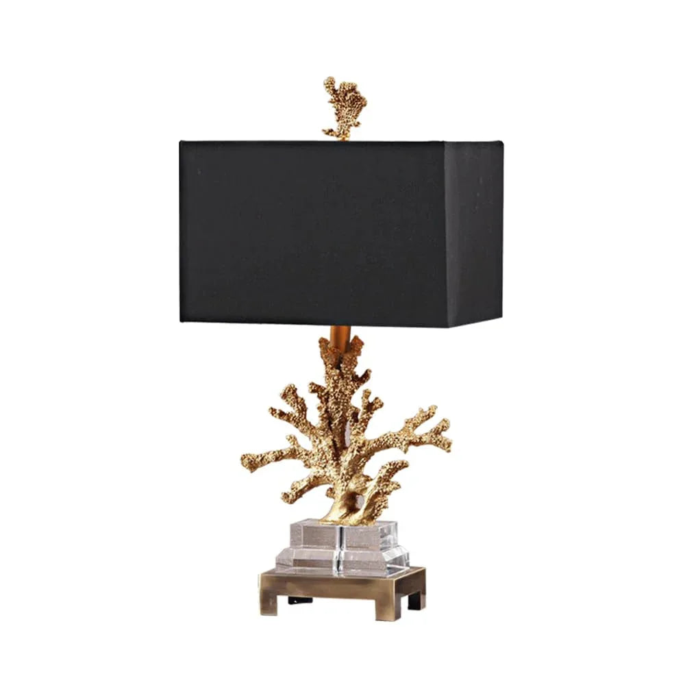 Audara-American Luxury Coral Shaped Resin Crystal Desk Light Creative Hotel Study Room Desk Lamp Tea House Restaurant Coffee Shop Table Lamp Villa Club Decoration Lighting Fixture Dark