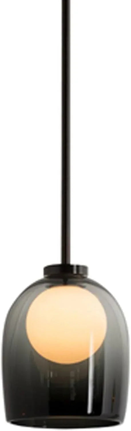 Audara-7-inch Glass Pendant Lights in A Smoky Gray Gradient, Featuring A Modern Minimalist European Style. Suitable for Bedrooms, Hotels, Cafes, Restaurants, Entryways, and Other Spaces