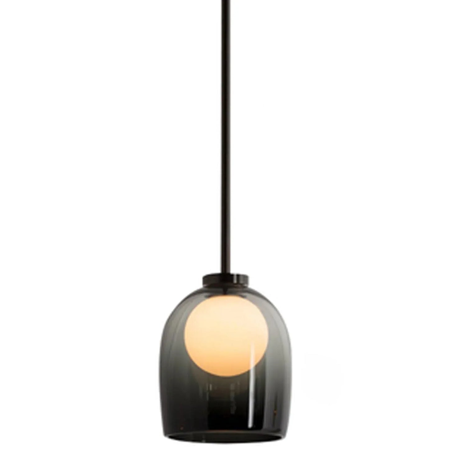 Audara-7-inch Glass Pendant Lights in A Smoky Gray Gradient, Featuring A Modern Minimalist European Style. Suitable for Bedrooms, Hotels, Cafes, Restaurants, Entryways, and Other Spaces A